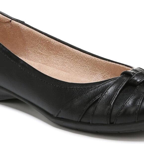 Women’s Cotton Flat Shoes Black Size 10 Wide Slip-On Comfortable Arch Support